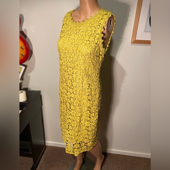 Moss & Spy Womens Lime Cotton Lace Sleeveless Dress Size 12 - Picture 2 of 5